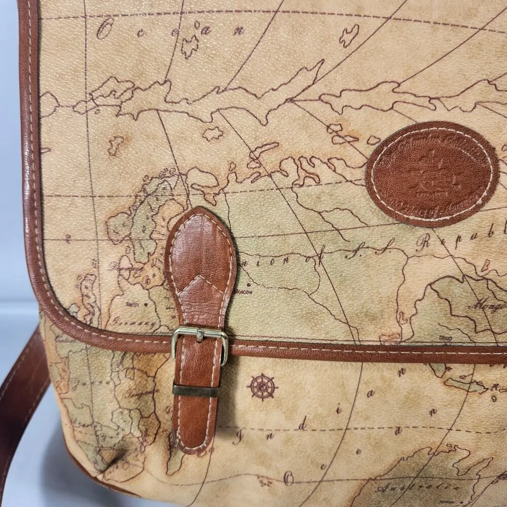The Columbus Collection by Bagoda World Map 500th Anniversary Messenger Bag Vtg